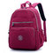 Women Men Causal Lightweight Capacity Backpack Shoulder Bag Travel Bags - Wine Red