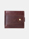 Men Genuine Leather Lattice Money Clips Card Case Coin Purse Wallet - Coffee