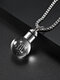 Trendy Spherical-shaped Twelve Constellation Luminous Pendant Glass Stainless Steel Necklace - #08