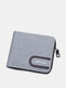 Men Vintage Multi-Slots Wear-Resistant Canvas Wallet Brief Purse - Gray
