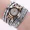 Fashion Quartz Wristwatch Multilayer Rhinestone Bracelet Strap Causal Watch for Women - Black + White