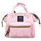 Woman Elegant Patchwork Handbag Canvas Portable Handbag Dual-Use Backpack - Pink