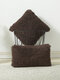 1 PC Plush Solid Decoration In Bedroom Living Room Sofa Cushion Cover Throw Pillow Cover Pillowcase - Dark Brown