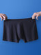 Ice Silk Thin Transparent Breathable Seamless Boxers for Men - Black