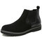Men Stylish Suede Elastic Slip On Slip Resistant Chelsea Boots - Black