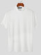 Solides Herren-T-Shirt mit Stehkragen und kurzen Ärmeln - Weiß