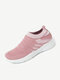 Women Casual Shoes Breathable Mesh Slip On Sneakers - Pink