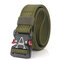 125CM Men Outdoor 3.8 Width Nylon Canvas Tactical Belt Eye-Splice Belt - Army Green