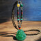 Vintage Handmade Buddha Beads Long Necklace Ethnic Irregular Crystal Pendant Sweater Chain - 03