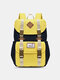 Women Large Capacity Patchwork Anti theft Waterproof 15.6 Inch Laptop Travel Bags Backpack - Yellow