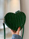 Heart-shaped Embossed Crossbody Bag Shoulder Bag - Green