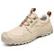 Men Outdoor Anti-collision Mesh Lace Up Non Slip Hiking Shoes - Sand