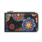 Brenice Vintage 18 Card-slots Casual Floral Wallet Coin Bag For Women - Black