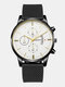13 Colors Stainless Steel Men's Fake Three Eyes Six Pin Calendar Casual Business Quartz Watch - #04
