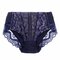 Plus Size Hip Lifting Lace Breathable Full Hip Mid Rise Panties - Navy