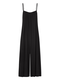 Однотонный ремешок с широкими штанинами Plus Размер свободный Комбинезон для Женское - Черный