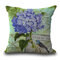 Retro Style Flower Cushion Cover Linen Sofa Decoration Pillowcase - #3