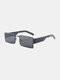 Óculos de sol unissex moda simples ao ar livre anti-uv personalidade quadrado portátil - Preto