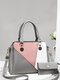 Fashion Stitching Color Lightweight All-Match Multi-Carry Waterproof Crossbody Bag Handbag With Clasp Coin Wallet - Gray