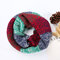 Cachecol feminino de inverno com cores do arco-íris engrossar em malha anelar cachecol casual Soft lenços mais quentes - # 05