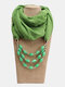 1 個シフォンピュアカラー樹脂ペンダント装飾サンシェード保温ショールターバンスカーフネックレス - ライトグリーン