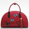 Women National Style Semicircle Handbag Shoulder Bag Crossbody Bag - Wine Red