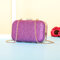 Women Dinner Bag PU Leather Mini Phone Bag Crossbody Bag Sequins Clutch Bag - Purple & Red