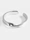 Trendy Simple Irregular Twist Mobius Ring Circle-shaped Adjustable Opening Copper Ring - Silver