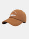Unisex Polyester Cotton Solid Color Letter Fish Embroidery Simple Sunshade Baseball Cap - Coffee