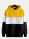 Mens Brief Style Hit Color Warm Casual Hoodies - Yellow