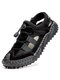 Men Outdoor Toe Protective Hand Stitching Slip Resistant Hiking Sandals - Black
