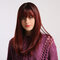 20 Inch Synthetic Hair Black Gradient Wine Red Natural Long Hair Sexy Charming Wig - 20 Inch