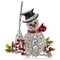 Crystal Christmas Bell Elk Snowman Colorful Brooch - Silver snowman