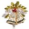 Kristall Weihnachtsglocke Elch Schneemann Colorful Brosche - Große Glocke