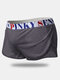 Men Sexy Mesh Boxer Shorts Inside Jockstraps Cool Ice Silk Casual Home Loose Apron Shorts - Gray