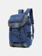 Men Outdoor Canvas Large Capacity 15.6 Inch Laptop Bag Travel Backpack - Blue