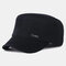 Mens Corduroy Flat Hats Top Hats Outdoor Sunscreen Military Army Peaked Dad Top Cap - Black