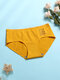 1Pcs Women Cute Bear Pattern Seamless Antibacterial Cotton Cozy Panties In Multi Color - Yellow
