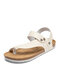 Men Roma Style PU Light Weight Casual Stripe Sandals - White