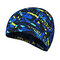 Men Quick-drying Fabric Mixture Color Flexible Cover Ears Breathable Comfortable Swim Cap - 3