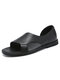 Men Outdoor Soft Slip On Black Hole Sandals - Black