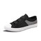 Men Colorblock Comfy Breathable Elastic Band Slip On Casual Daily Canvas Sneakers - Black