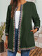Vintage Ethnic Webbing Print Plus Size Jackets with Pockets - Green