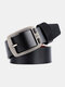 110-125cm Men's Microfiber Retro Pin Buckle Adjustable Fashion Youth Belt - Black
