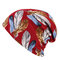 Women Cotton Print Dual-use Beanie Both Cap And Scarf Use Beanie Causal Windproof Hats - Red