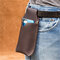Men EDC Retro Genuine Leather 6.3 Inch Phone Bag - Coffee