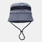 Washable Cotton Bucket Hat Mesh Breathable Leisure Fisherman Hat - Blue