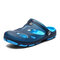 Men Hole Slip On Round Toe Light Weight Beach Water Shoes - Dark Blue
