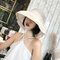 Women Summer Cotton Mesh Foldable Fisherman's Hat Outdoor Beach Sun Protective Visor Cap - Beige