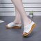 Women Comfy Breathable Hollow Peep Toe Platform Sandals - White